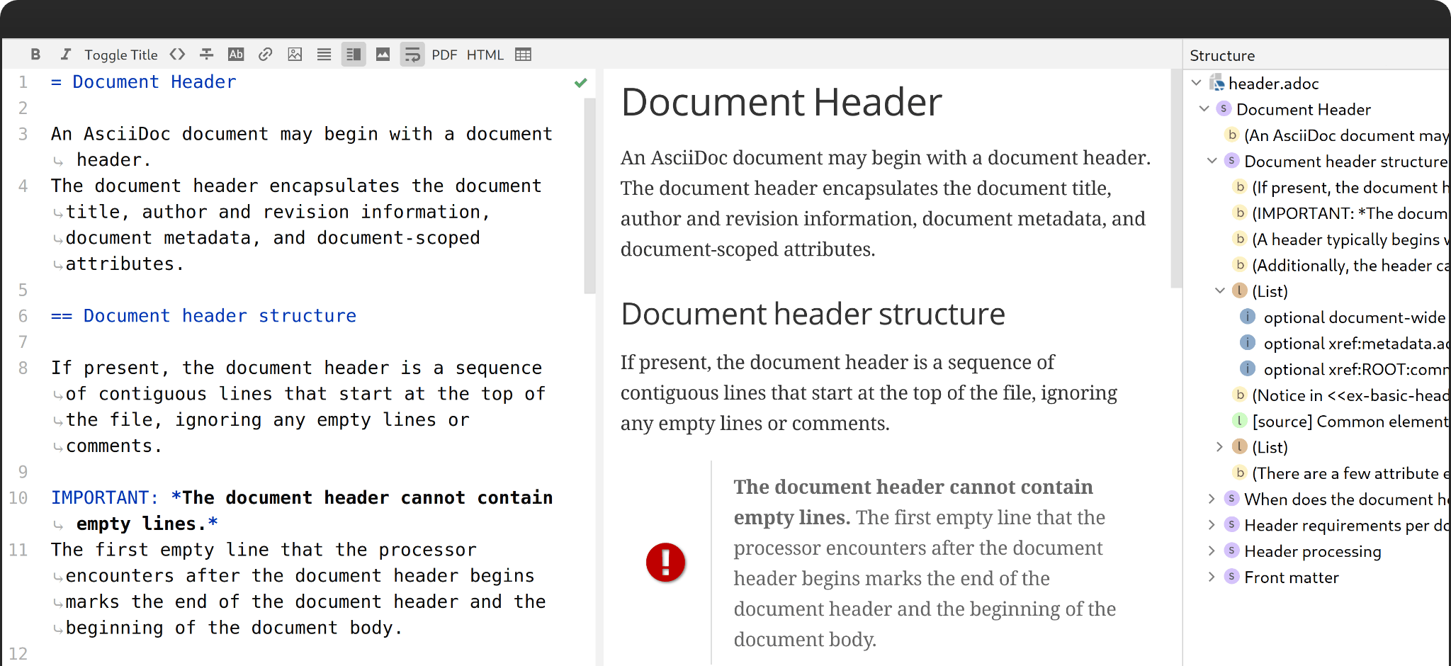 IntelliJ AsciiDoc Plugin in action
